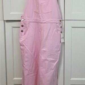 Show Me Your MUMU Marfa Soft Pink Denim Overalls sz med NWT